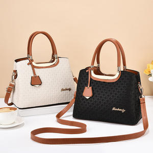 Bolsos de Mano de PU de Moda para Mujer al por Mayor, con Cierre de Cremallera, Correa Única, Patrón Tejido, Gran Capacidad para Verano/Otoño/Invierno - Product Image 1