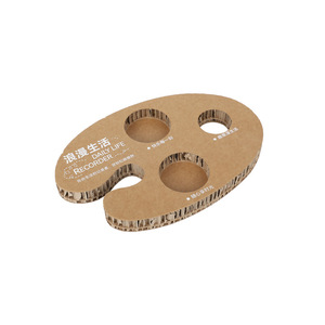 Bandeja de Papel para Cupcakes, Bandeja de Papel Degradable para Café, Bandeja de Papel Kraft para Café con Logotipo Personalizado, Bandeja de Cartón para Café con Diseño de Panal - Product Image 1