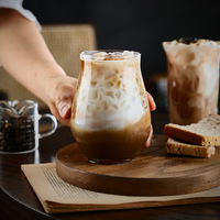 Tasse à café latte froide en verre simple et transparent