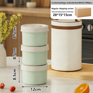 Boîte à lunch en céramique pour nouveau-né, réutilisable, chauffable au micro-ondes, 3 compartiments, étanche, sans BPA, écologique, de qualité alimentaire, portable - Product Image 4