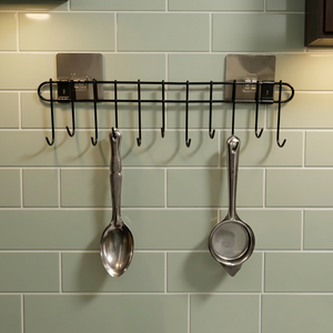 Wall Mounted Metal <b>Storage</b> Rack With Hooks And Basket For <b>Bathroom</b> <b>Towel</b> And toiletries Industrial Style - Product Image 6