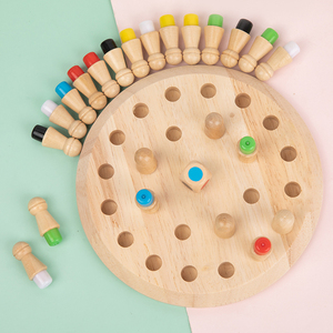 Vente flash - Jeu <span class=keywords><strong>d</strong></span>'échecs en bois 3D avec bâtonnets mémoire - Jouets Montessori pour enfants - Ensemble de jeu pour <span class=keywords><strong>la</strong></span> reconnaissance des couleurs - Jeu <span class=keywords><strong>d</strong></span>'interaction parent-enfant - Product Image 2