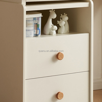 660136 Quanu fabricant professionnel blanc grand tiroir de rangement conception simple enfants table d'étude et ensemble de chaises pour adultes