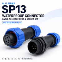 Connecteur Circulaire Robuste IP68 pour Éclairage Marin OL13 SP13 Mâle Femelle Prise Étanche à Souder Alimentation Vente en Gros