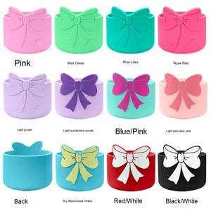 Diseño de <span class=keywords><strong>mariposa</strong></span> creativo, cubierta de silicona inferior de Copa, 7,5 cm de diámetro, barra Universal, vaso protector, bota, accesorio para beber - Product Image 2