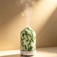 Diffuseur d'arômes en verre artisanal, décoration d'intérieur, diffuseur d'huiles essentielles USB, humidificateur d'air avec lumière LED 7 couleurs