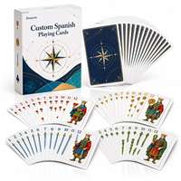 Jeu de cartes espagnoles personnalisées avec logo, 48 cartes, en papier couché mat, idéal pour les cadeaux de voyage et les événements d'entreprise