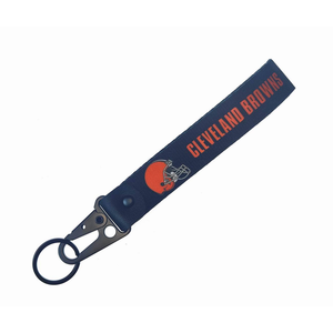 Mới đến tùy chỉnh NFL Carabiner Keychain <span class=keywords><strong>Polyester</strong></span> Vải dệt dây đeo cổ tay với đội bóng đá Logo Key tag - Product Image 3