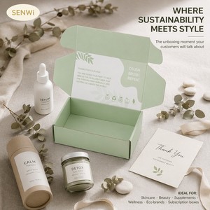 Custom Eco Mailer <strong>Box</strong> with Inner Lid Print Corrugated Shipping <strong>Box</strong> for Skincare Beauty <strong>Wellness</strong> <strong>Subscription</strong> Brand - Product Image 5