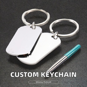 Porte-clés personnalisé en acier inoxydable, plaque métallique vierge, porte-clés créatif de luxe pour cadeau promotionnel - Product Image 3