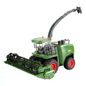 6602 1/24 4wd 6ch Vierwielige Rc Boer Auto Rookverlichting Geluiden Farm Tractor Afstandsbediening Rc Harvester Speelgoed Met Spray
