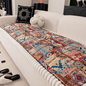 Bohemian Style <b>Sofa</b> Cushion <b>Cover</b> Rectangle 100g Anti Slip Ethnic Pattern Seat Pad General Use - Product Image 1