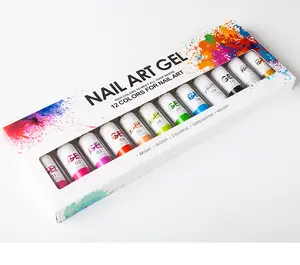 Hot selling free sample liner painting gel nail supplies uv gel 12 colors kit line art gel