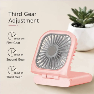 Mini Ventilador USB Portátil con Banco de Energía y Soporte para Teléfono, Ventilador de Manos Libres Tipo Collar, Recargable, Velocidades Ajustables, Uso en Escritorio - Product Image 6