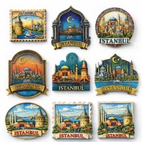 Türkei Kreative Tourismus-Gedenkstücke Harz-Bemalter Magnetischer Kühlschrankmagnet Heimdekoration Istanbul Stadt-Tourismus