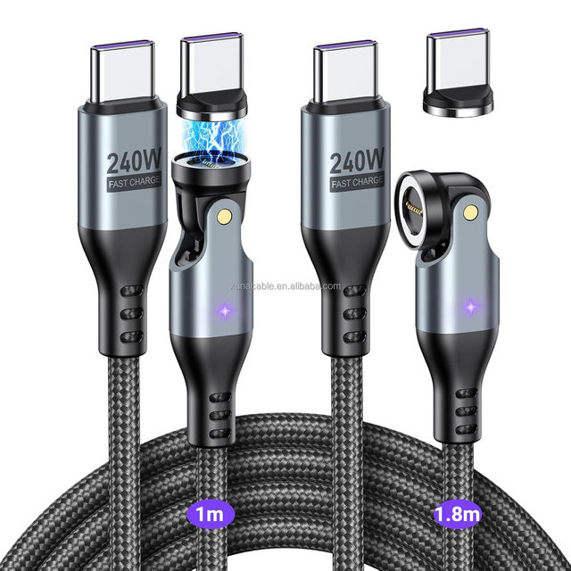 240W Magnetic USB C to USB C PD Fast Charging Cable 540 Degree Multi Functional Mobile Charging Cable