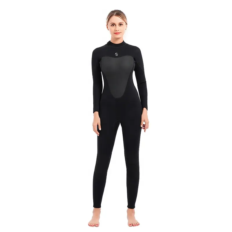 Disesuaikan 2/3Mm Pakaian Olahraga Neoprene Kulit Halus Wanita Wetsuit Lengan Panjang Ritsleting Belakang Pakaian Selam Berselancar Setelan Basah