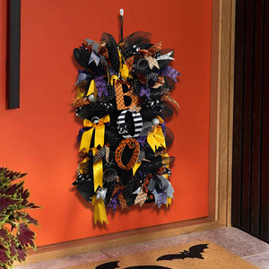 Guirnalda de Halloween de 60x29.5cm, Diseño BOO en Tela, Decoración para Colgar en la Puerta - Product Image 1