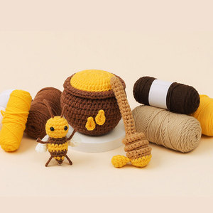 <b>Beginners</b> <b>Knitting</b> <b>Kit</b> <b>for</b> Adults and Kids Bees Crochet <b>Kits</b> with Easy Peasy Yarn and Step-by-Step Video Tutorials - Product Image 5