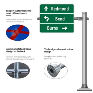 Outdoor Street Sign Steel Pipe T Shape Single Arm Traffic Road Sign Board <b>Pole</b> - Product Image 2