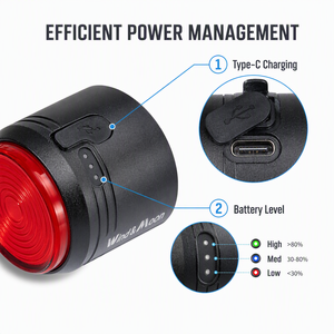Feu arrière <span class=keywords><strong>de</strong></span> vélo intelligent à radar, feu stop LED externe, signal d'avertissement à détection <span class=keywords><strong>automatique</strong></span> pour la sécurité des trajets nocturnes en vélo électrique et trottinette - Product Image 5