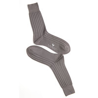 Chaussettes habillées mi-mollet pour hommes en coton mercerisé de luxe personnalisées, design uni simple, sans couture, légères et respirantes