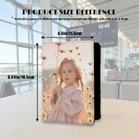 Porte-passeport multifonctionnel en PU de 6,5 pouces avec impression personnalisée de photos et d'images, porte-cartes de voyage, cadeau