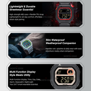 Nuovo <span class=keywords><strong>orologio</strong></span> X1 NORTH EDGE per gli uomini di moda sport da uomo orologi digitali <span class=keywords><strong>con</strong></span> 5ATM impermeabile secondo <span class=keywords><strong>cronometro</strong></span> luminoso - Product Image 4