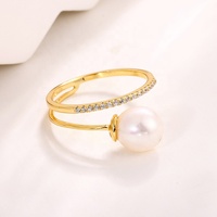 KAMMY Bagues unisexes tendance de luxe en argent 925 plaqué or 18 carats avec perles d'eau douce de 7,5-8 mm, design géométrique torsadé, pour usage quotidien