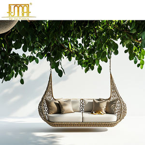 Balançoire de canapé à bascule en rotin en osier de jardin extérieur pour le salon - Product Image 4