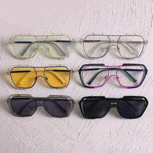 Gafas de Sol de Moda Retro 2022 con Lentes Amarillas Extra Grandes, Gafas de Sol de Piloto con Lentes de una Sola Pieza para Mujer - Product Image 3