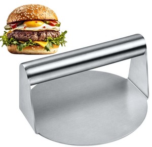 Ensemble d'outils de barbecue en acier inoxydable, presse à hamburgers en métal de 2 mm pour camping en plein air, fête, presse à viande pour hamburgers - Product Image 1