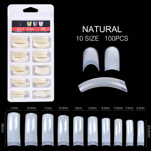 KADS 100 Uñas Postizas Francesas de Longitud Extra, Puntas de Uñas Acrílicas Artificiales de Cobertura Media Natural para Manicura Francesa, Salón OEM - Product Image 3