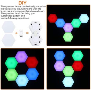 Tự Làm Hình Học Nối Thiết Kế Hình Lục Giác Hình Dạng Ứng Dụng Đồng Bộ Âm Nhạc Điều Khiển Rgbic Thông Minh Hình Lục Giác LED Phòng Chơi Game Ánh Sáng Ban Đêm Phụ Kiện - Product Image 5