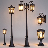 Lanterne murale extérieure rétro à LED, étanche, en alliage d'aluminium, avec verre borosilicate, AC 85-265V, pour jardin, terrasse, couloir