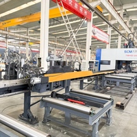 Ligne de production de sciage à ruban et de perçage de poutres en H hydraulique CNC TBHD1250T, industrie des structures en acier, ligne de perçage et de sciage de poutres en H CNC