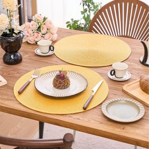 Minimalist Solid-color Plastic PP Placemat Woven Heat-resistant coaster Anti-scald Hotel <b>Table</b> Mat Custom Label - Product Image 1