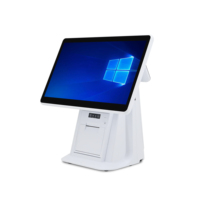 Caja Registradora POS de Doble Pantalla de 15.6 Pulgadas con Sistema Windows 10, Impresora Integrada de 58 mm / 80 mm, Bluetooth / WiFi para Comercio Minorista
