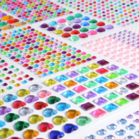 Autocollants auto-adhésifs en strass PVC Gems pour l'artisanat Bling Jewel Crystal Stickers pour le bricolage Nail Body Makeup Festival Craft