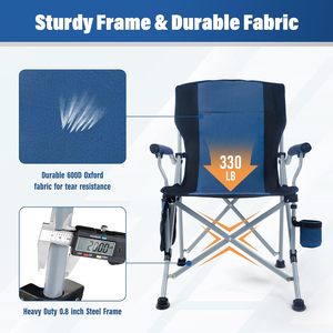 Fábrica al por mayor al aire libre portátil plegable Silla de camping Silla de playa con portavasos bolsa de almacenamiento para senderismo pesca viajes - Product Image 5