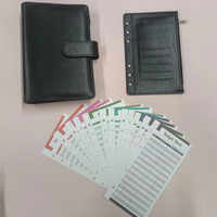 Portefeuille d'argent de luxe en cuir pu a6 budget classeur portefeuille en cuir planificateur de gros classeur budgétaire avec enveloppes pour billets