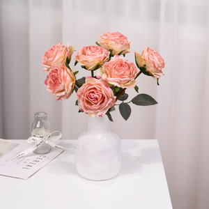 Ramo de Rosas Artificiales de Seda, Color Rosa Lychee, Estilo Europeo, Decoración para el Hogar, Accesorios para Bodas, Alta Simulación, Reutilizables - Product Image 4