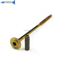 Sekrup Kepala Plat 8x100 mm Sekrup Kayu dengan Penggerak Torx Sekrup Konstruksi Galvanis Kuning