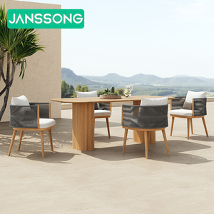Set di Mobili da <span class=keywords><strong>Giardino</strong></span> per Hotel, Sedia da Pranzo in Corda per Esterni, <span class=keywords><strong>Tavolo</strong></span> da Patio in Teak di Lusso, Set da Pranzo per Esterni, <span class=keywords><strong>Tavolo</strong></span> e Sedie da <span class=keywords><strong>Giardino</strong></span> - Product Image 3