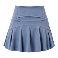Jupe plissée unie taille haute pour femme, élastique, respirante, effet push-up, coupe ajustée, anti-frottement, pour yoga, quotidien, athleisure, en polyester
