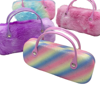 Étui à lunettes en peluche coloré et écologique pour étudiants mignons avec poignée Étui à lunettes optiques à la mode pour enfants