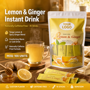 Thé instantané granulé aux herbes aromatisé au miel, de haute qualité, le plus vendu, pour réchauffer l'estomac, au citron et au gingembre, pour enfants - Product Image 1