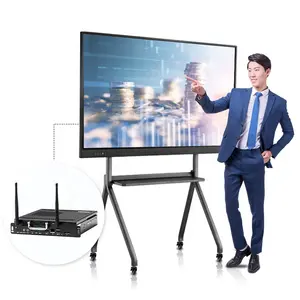 4K Wireless Infrared 65 And 75 86 Inch Interactive Flat Tv Display Panel Board Touch Screen Smart Whiteboard With Mobile Stander