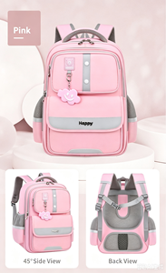 Large Capacity Student <b>Backpack</b> Waterproof Polyester <b>School</b> Bag Softback Bookbag for Grades 1-6 - Product Image 4