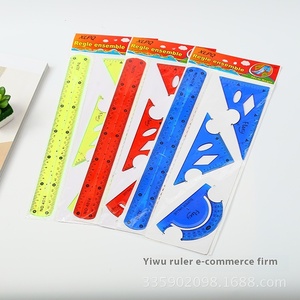 Cung Cấp Trực Tiếp-Bốn Mảnh Bộ 30Cm Màu Mềm Nhựa Thẳng Cai Trị Và 2 Tam Giác Thước Đo Công Cụ - Product Image 2
